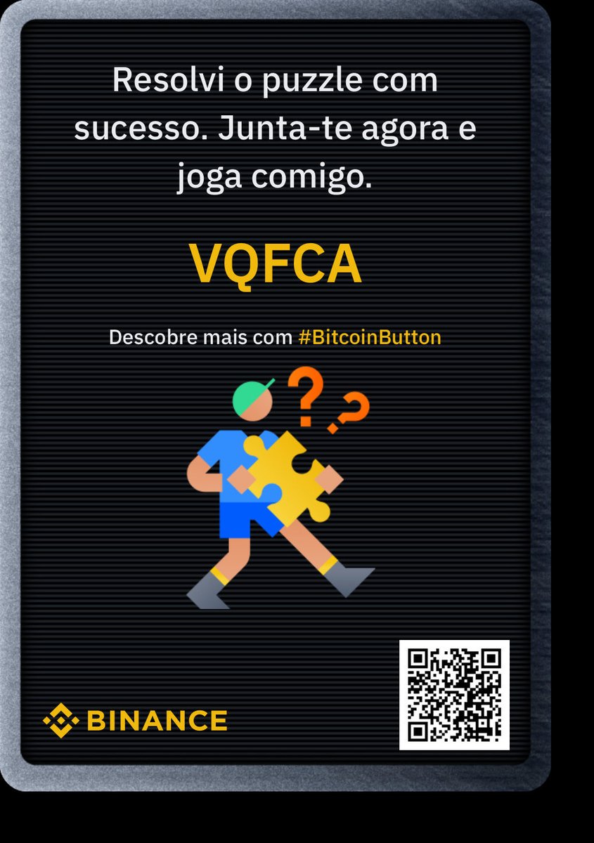 MazzoliniRaul's tweet photo. Resolvi o puzzle #BitcoinButton 2 na #Binance. Tenta resolvê-lo para obteres outro clique e ganhares 1 Bitcoin! https://t.co/iEi3WPJCsW