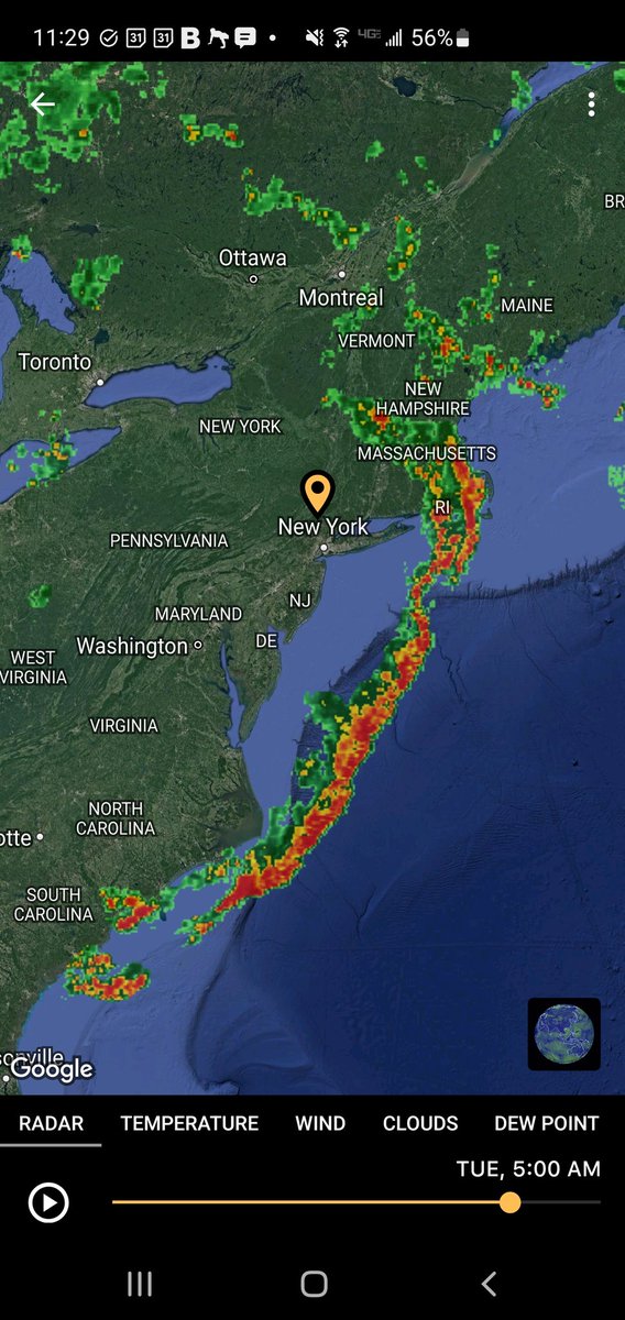 NickitasG's tweet photo. That is one long squall line. https://t.co/wsFzD5q3W6