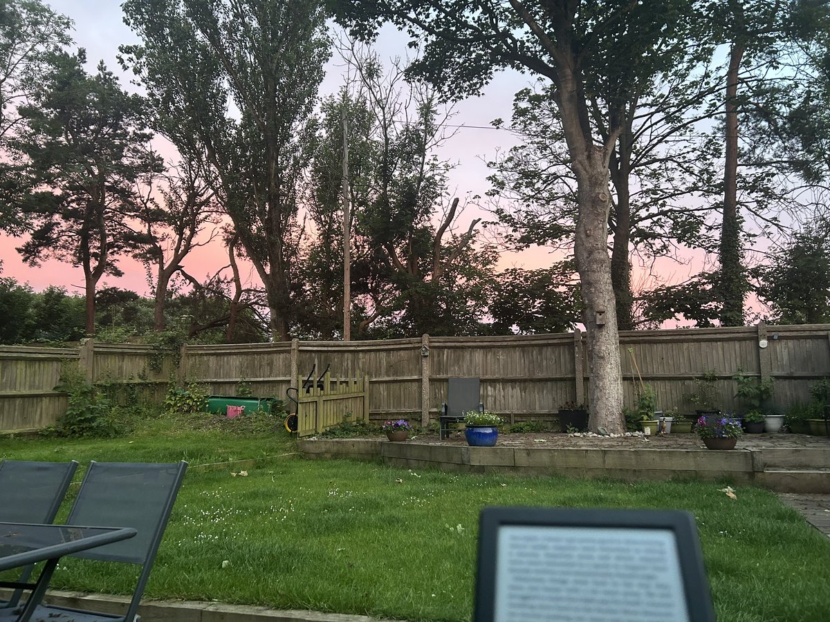 Wide awake at silly o’clock. So continuing garden  reading trend, this time watching the sun rise with a warning to shepaeds whilst reading <a href="/spacerog/">Space Rogue</a>’ account of <a href="/L0phtHeavyInd/">L0pht</a> early years. amzn.to/3qVqjNU

Nearly finished, any recommendations for what I read next?