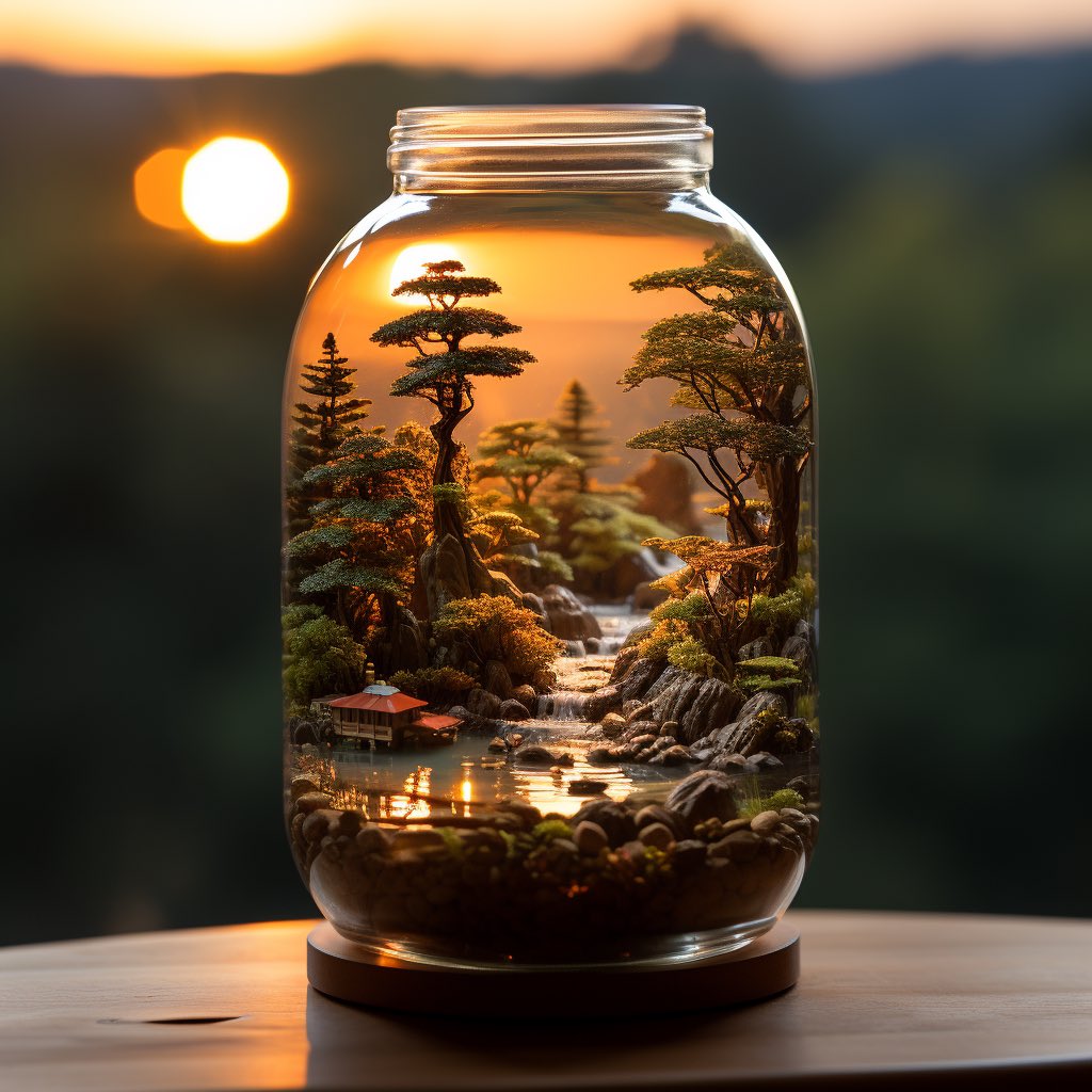 sadpuppp's tweet image. Sunrise in a bottle #miniature #tinyworld #beauty