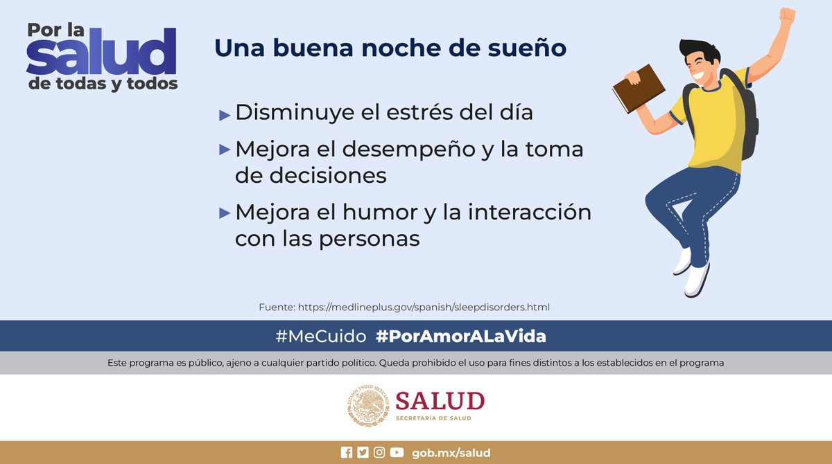 Datos sobre el #Sueño 🛌💤💤

El ciclo del sueño favorece la salud.
#QueNoTeQuiteElSueño

Infórmate en 👉 bit.ly/SueñoYSalud

#MeCuido #PorAmorALaVida