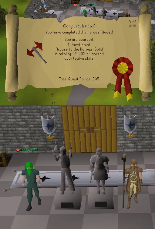 VengLord's tweet photo. Heroes' Quest completed! I was trying to help a friend and realized I never did the quest!
Thanks for the help JoZoo2002!
#OSRS #UIM #OSRunescape https://t.co/oNu5i59MMH