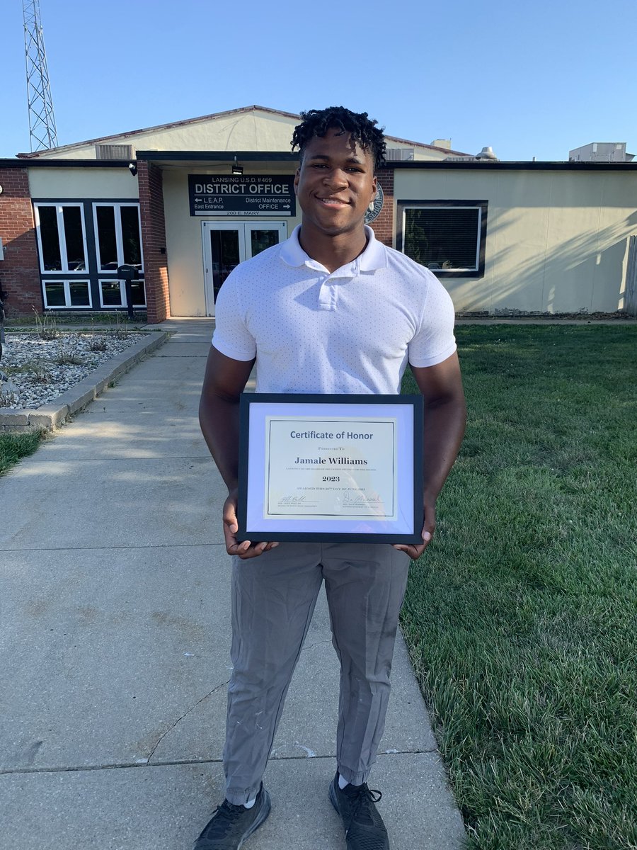 Lion <a href="/JamaleWilliams3/">Jamale Williams</a> was honored tonight by the Lansing School Board for his many accomplishments this school year! Especially being the all class champion in the shot and discus! #TakeOver