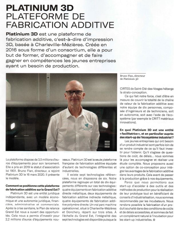 3dPlatinium's tweet image. Merci à Or Norme, le &quot;Magazine des entrepreneurs innovants du Grand Est&quot; pour cet article sur @3dplatinium
@RegionGrandEst  @RimbaudTech @Questforchange @SEMIA
#fabricationadditive #impression3d #innovation