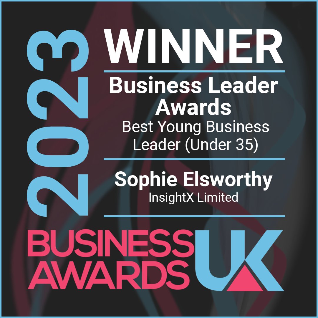 🥇We are proud to report that our CEO and co-founder <a href="/sophieelsworthy/">Sophie Elsworthy</a> has won the Best Young Business Leader at the <a href="/bawardsuk/">Business Awards UK</a>

This is a well-deserved recognition of Sophie's exceptional leadership skills &amp; outstanding contributions to Insightx's success(es)👏🏽 Congratulations!