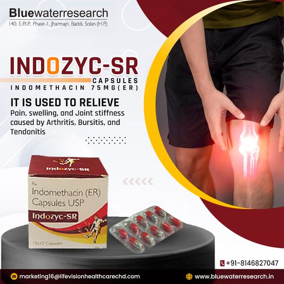 Introducing Indozyc-SR Capsules By Blue Water Research.
 #franchiseopportunities #pharmacy #capsules #painrelief #pharmafranchisecompany #jointpain #franchise #PharmaBusiness #healthcare #capsules #arthiritis #topharmacompany #pharmafranchisecompanies