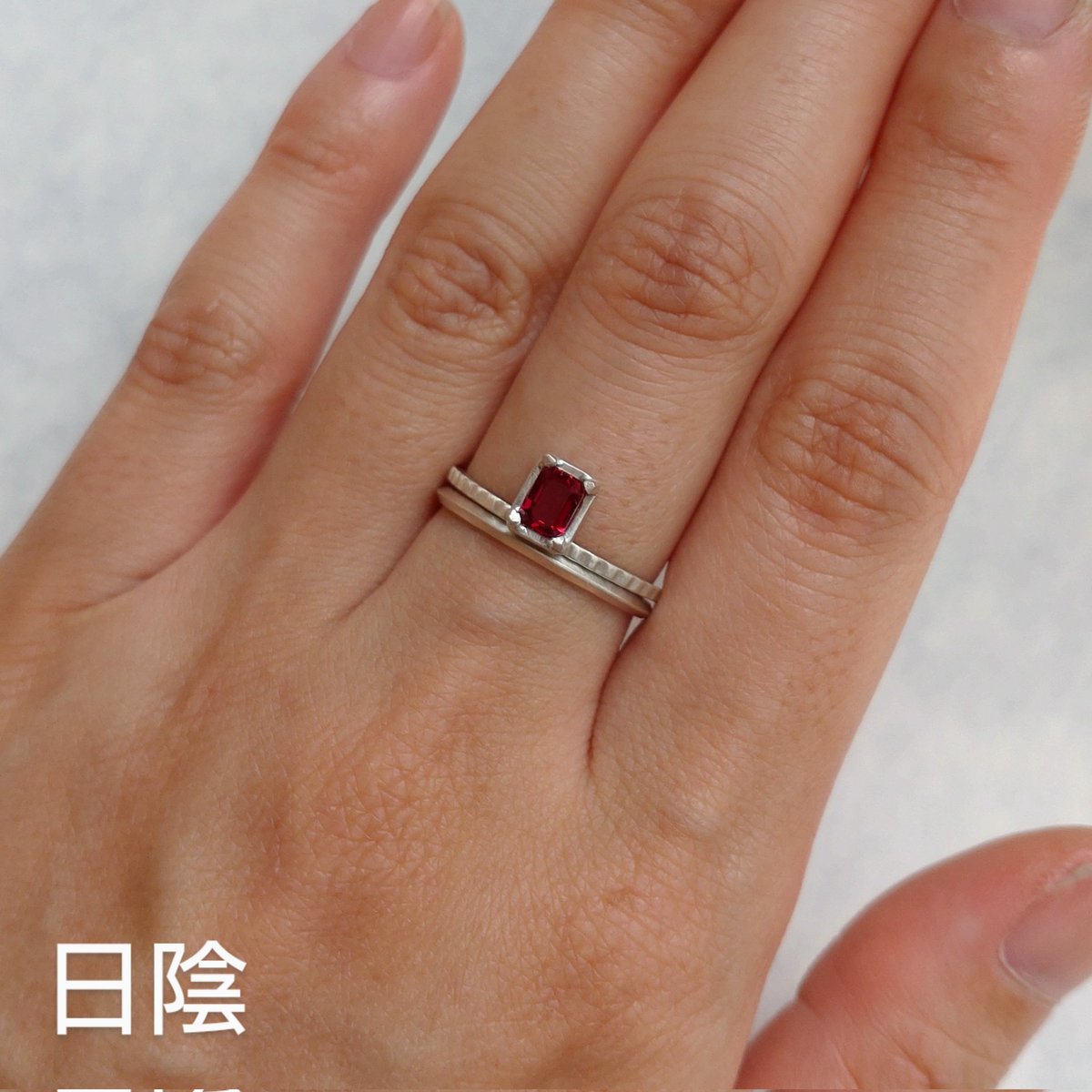 約7×5mm レクタングル エチオピアオパール リング - 指輪・リング