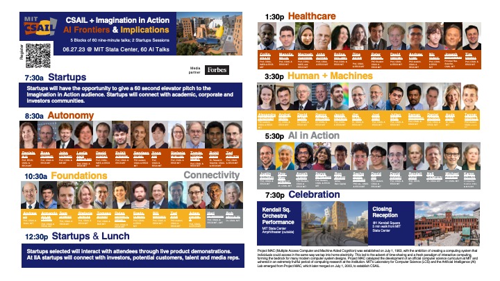 💥Starting in 7.5 hours! Join <a href="/MIT_CSAIL/">MIT CSAIL</a> &amp; <a href="/imaginationxyz/">Imagination in Action</a> for

🤖💻🧠 #AI Frontiers &amp; Implications! #ImaginationinAction

📌Tuesday, June 27th 
7:30am - 8pm  
✅60+ expert &amp; captivating speakers 
✅Dozens of #startups 

You can still register (FREE): docs.google.com/forms/d/e/1FAI…