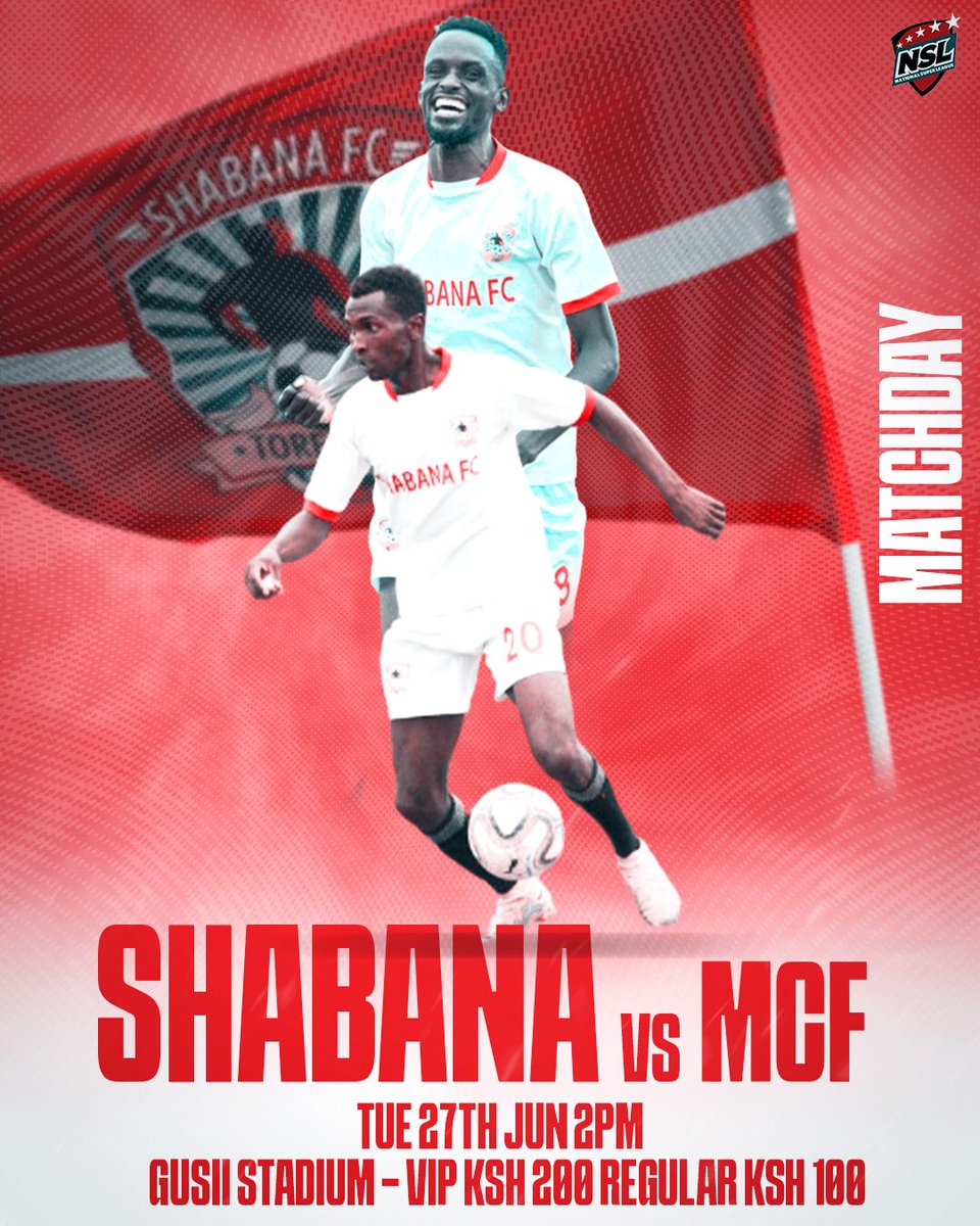 Matchday: ✅ ✊ LET'S GO! Shabana Fc VS MCF FC 2PM EAT 🏟 Gusii Stadium, Kisii Mungu Mbele 🙏🙏🙏🙏