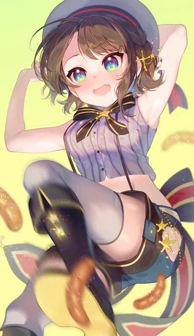 去年の絵は斜線あったり、なかったりするけど、このすばるは斜線ありきで可愛い #ほっぺの斜線は可愛い
