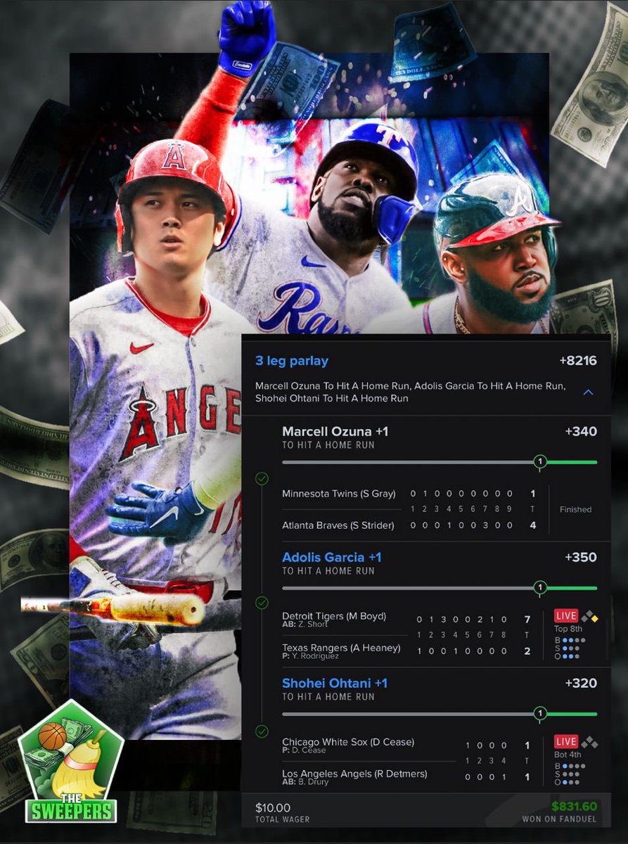 and….. FINALLY… THE BOMB I SENT INTO THE CHAT. I tweeted today id finally hit a 3 leg bomb. We did it guys… we really did it. COME JOIN THE BEST CHAT ON GAMBLING TWITTER. $10/Month! Easily the best around. 

Whop.com/the-sweepers