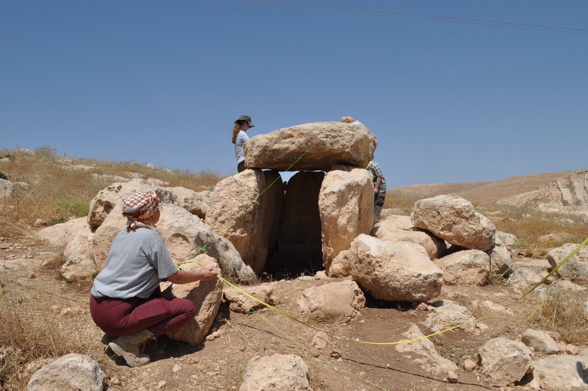 The Ritual Landscapes of Murayghat dolmen survey: with thistles before the students started and after weeding while setting up drawing.