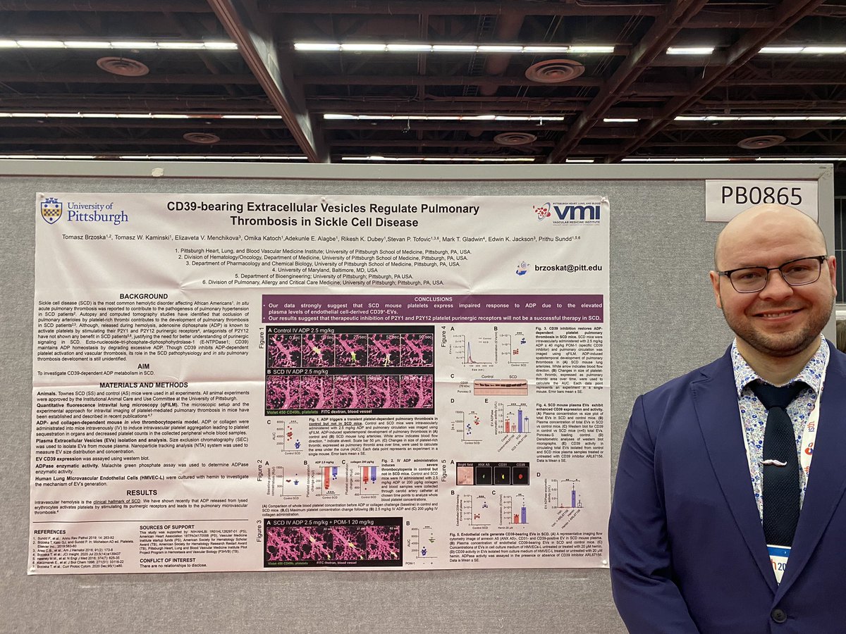 Great work by @brzoska_tomasz  on role of EVs in pulmonary thrombosis in Sickle Cell Disease presented at ISTH2023@Montreal @SunddLab