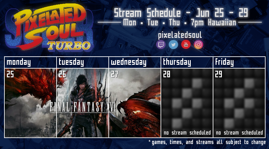 pixelatedsoul's tweet photo. Okay, it's time to start Final Fantasy XVI. Streaming Monday, Tuesday, and Wednesday this week. Let's get in as much game time as we can.
https://t.co/iPXo5YpNF6 https://t.co/9R0qTFG0hf