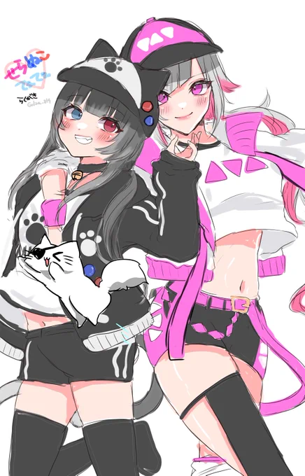 仕事中の落書きてぇてぇ #ぬこなつなぁと #せらの絵