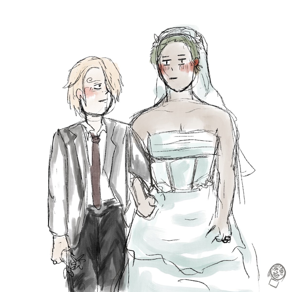 Congratulations on their marriage 🎊 #zoro #sanji #ONEPIECE #zosan