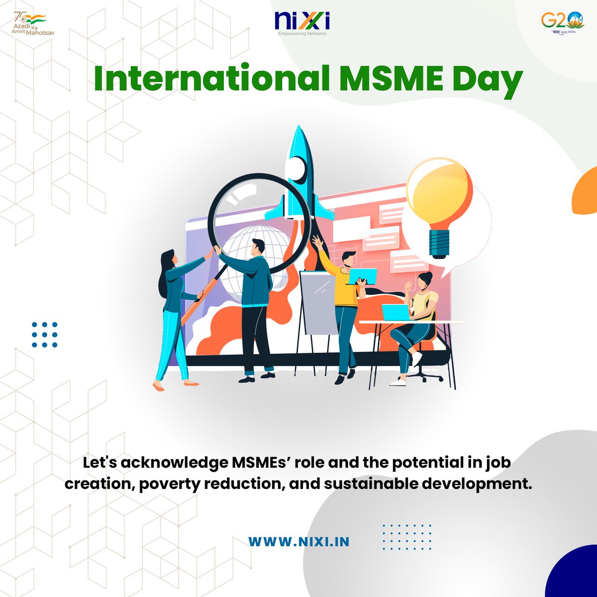 Today, we mark International MSME Day, a celebration of the entrepreneurial spirit that fuels the success of Micro, Small, and Medium Enterprises worldwide. Let's honor their ambition and commitment to creating a positive impact. 
#MSMEDay #EntrepreneurialSpirit