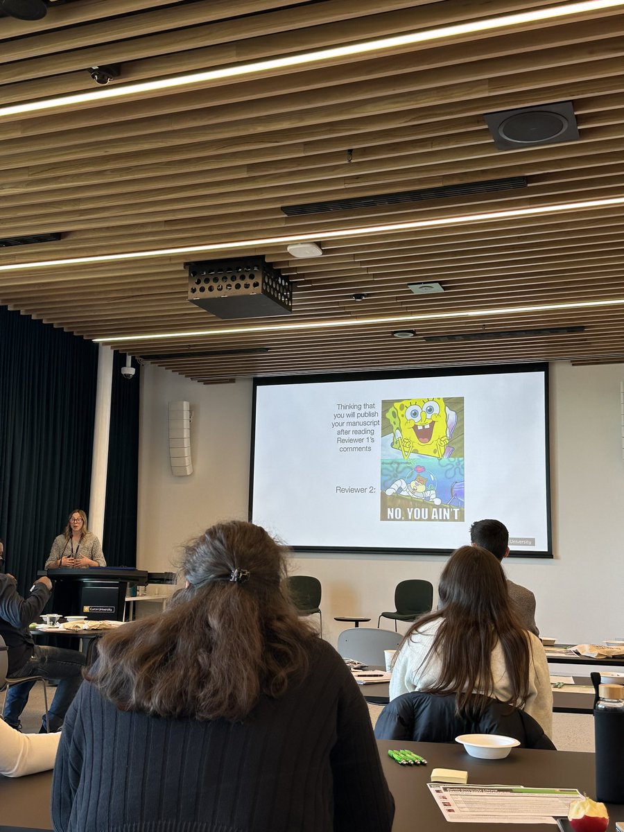 justcallmemide's tweet photo. Dr Kristen Seaman’s memes coming in clutch! Sharing her PhD experience and “finding the bigger picture.” #CurtinThesisFest2023 #phdchat #phdlife https://t.co/0zkgS5oKdj