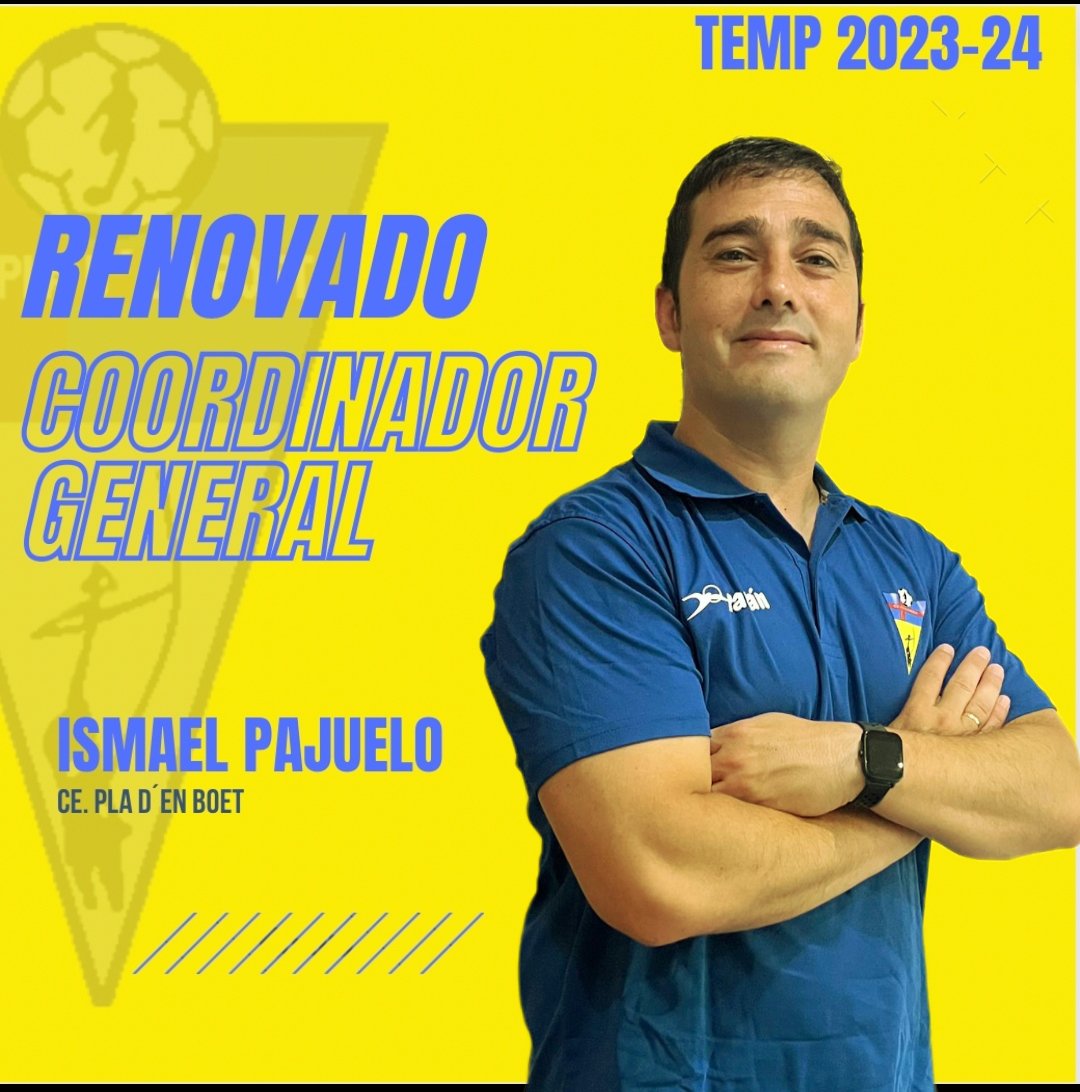 Ismael Pajuelo seguirá un año más como coordinador general de nuestro club. <a href="/FCF_CAT/">Federació Catalana de Futbol</a> <a href="/FutbolCatala2/">Futbol Catala</a> <a href="/parlemdesports/">Parlem d'Esports Mataró</a> #mataro <a href="/FutbolCatalunya/">futbolcatalunya.com</a>