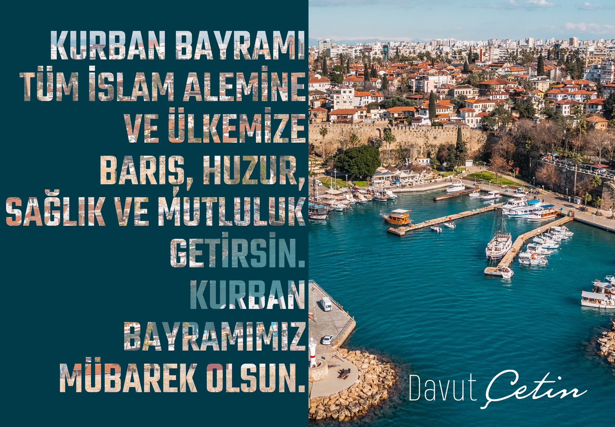 Tüm İslam Alemi’nin Kurban Bayramı’nı kutluyor, bayramının ülkemize, hemşerilerimize ve tatillerini #Antalya’da geçiren misafirlerimize sevgi, iyilik, esenlik ve bereket getirmesini diliyorum.
#KurbanBayramı