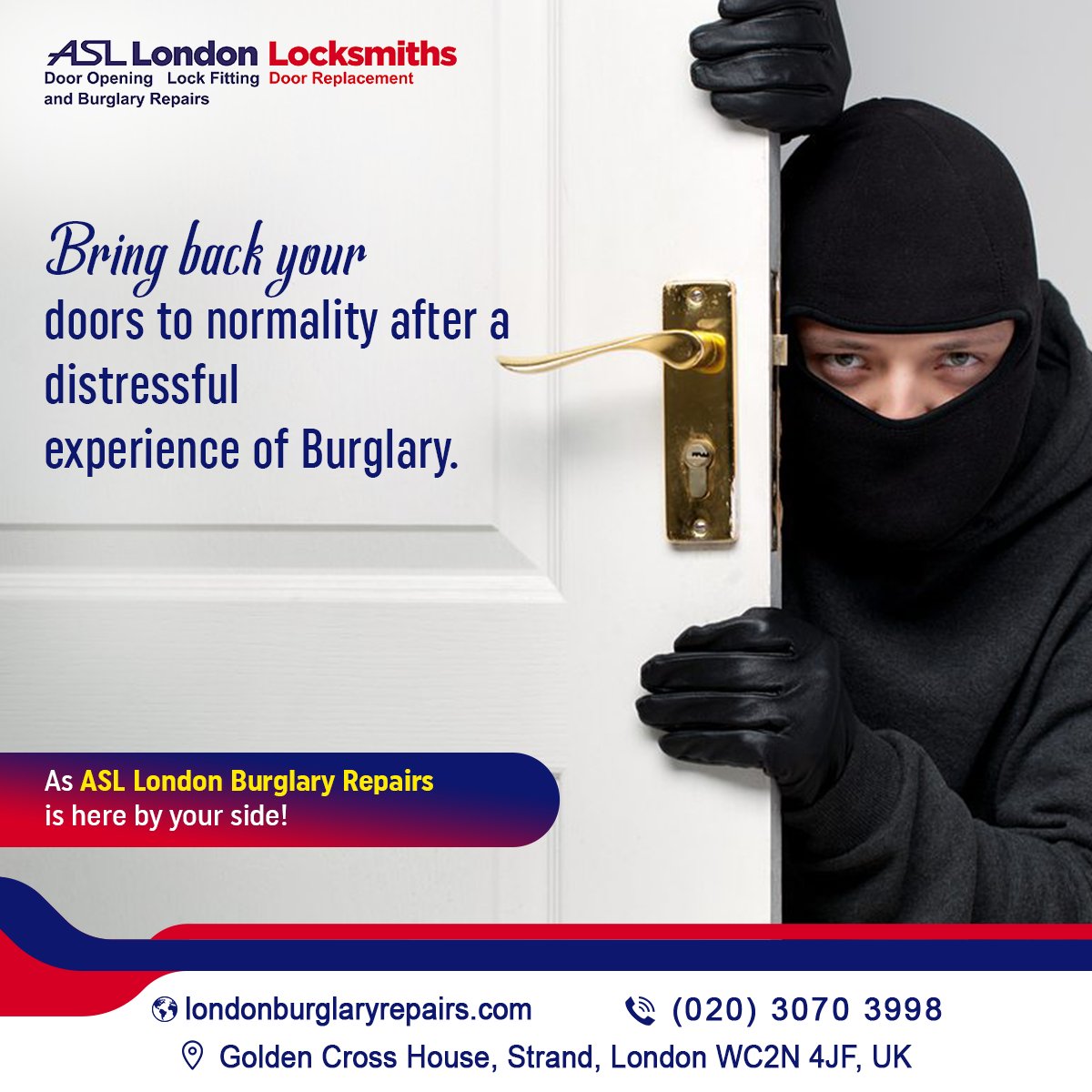 Experiencing the aftermath of a burglary can be distressing. 
Let ASL London Burglary Repairs assist you in restoring your home's security and peace of mind. 

#ASL #ASLLondonBurglaryRepair #EmergencyDoorRepair #SmartLocks #SecurityUpgrade #BurglaryDoorReplacement