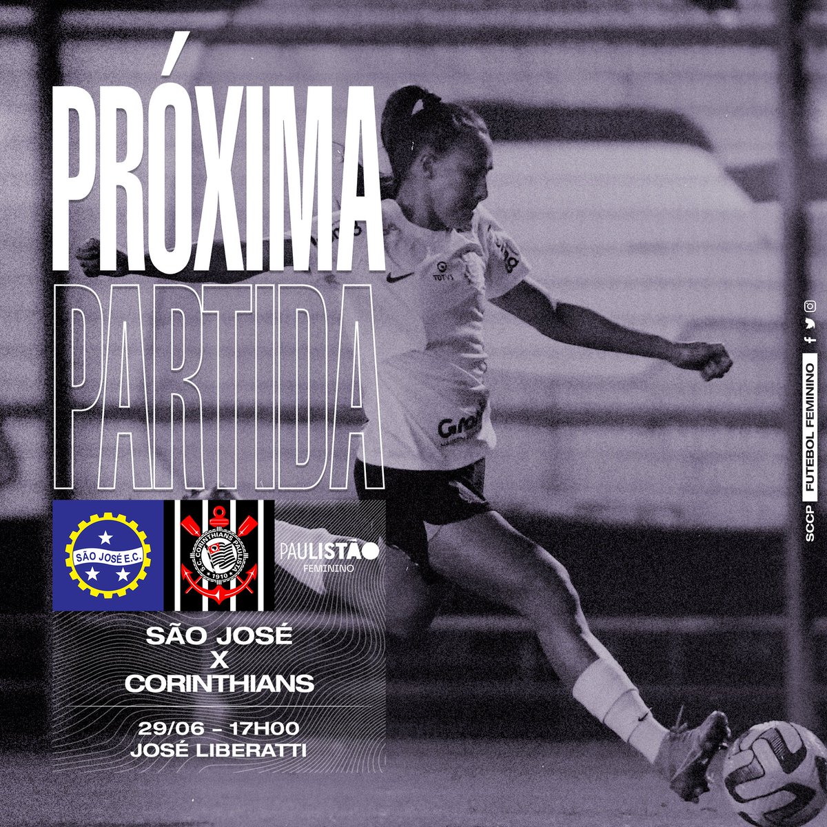 Nosso próximo compromisso já acontece na quinta-feira, às 17h, em Osasco, contra o São José, pelo Paulista.

A entrada é franca e o São José fará uma arrecadação voluntária de 1kg de alimentos. Bora ajudar, Fiel!

Reserve seu ingresso em: sympla.com.br/evento/campeon…