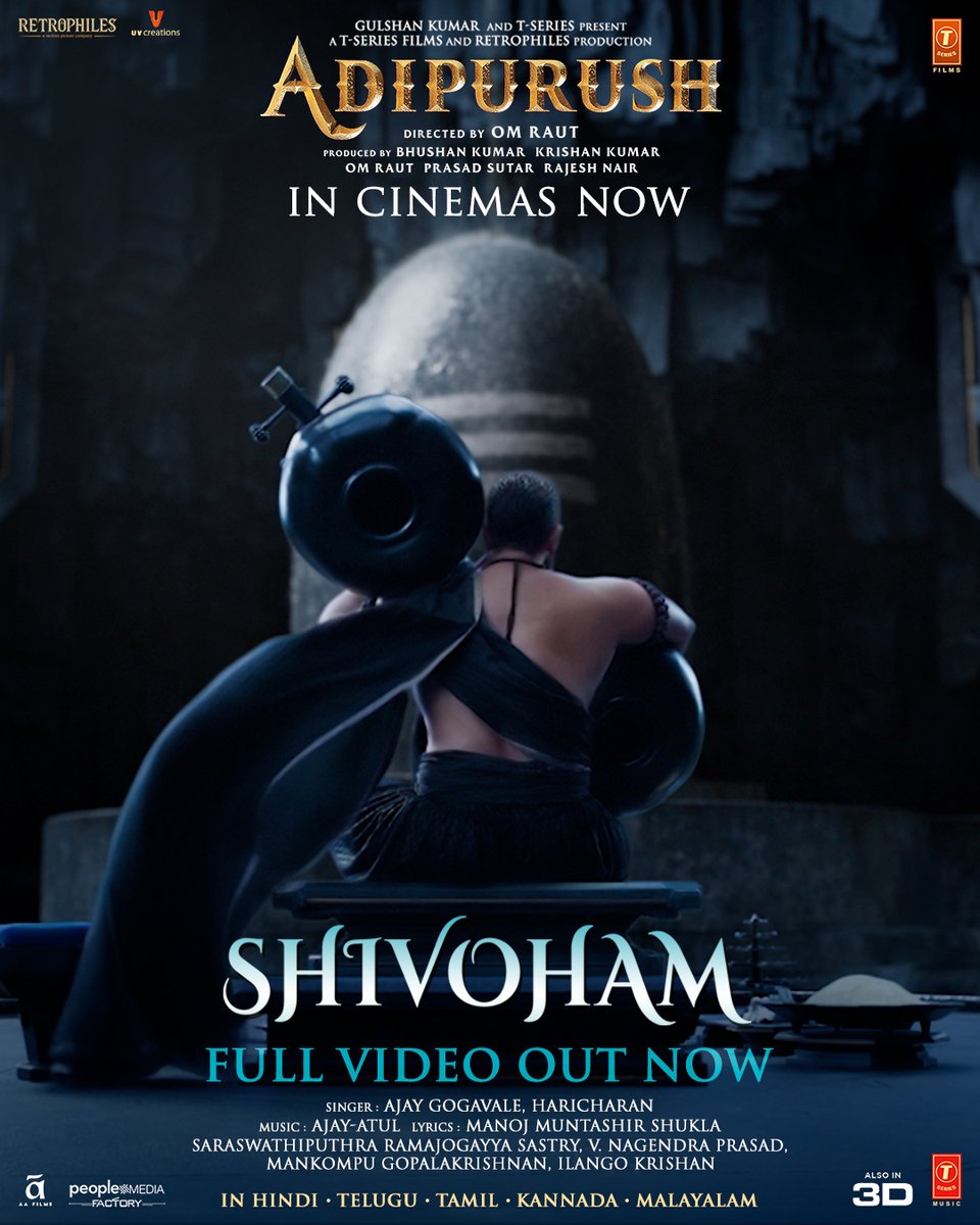 UV_Creations's tweet photo. Embrace the powerful chants of #Shivoham and delve into a world of devotion! Full video out now ✨ Jai Shri Ram 🙏

Telugu : https://t.co/PsbLh14eNk

Book your tickets now: 
https://t.co/pm9zj4FDQr

#Adipurush in cinemas near you ✨

#Prabhas @omraut #SaifAliKhan @kritisanon @mesunnysingh #BhushanKumar #Pramod #Vamsi @UV_Creations #KrishanKumar @vfxwaala @rajeshnair06 @DevdattaGNage @AjayAtulOnline @manojmuntashir
#ShivChanana @neerajkalyan_24 @TSeries @Retrophiles1 @vishwaprasadtg @vivekkuchibotla @peoplemediafcy @Offladipurush @AAFilmsIndia