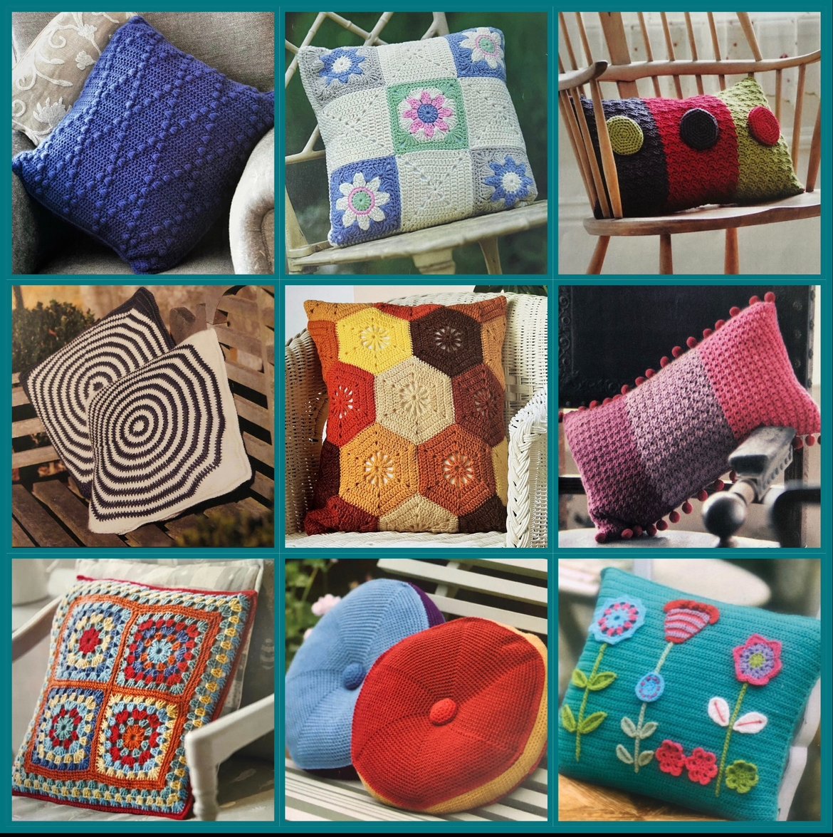 Here are some of my crochet cushion patterns 🧵🧶 Make for the home or as gifts for friends and loved ones #MHHSBD #earlybiz #CraftBizParty #Yarn #Cushion #UKMakers #sew #crochet #hobby #giftideas #planahead #wip etsy.com/uk/shop/DWCroc…
