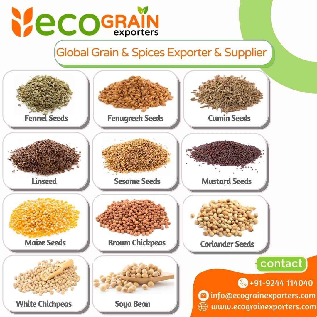 ecograinexport's tweet image. Welcome to Eco Grain Exporters, your gateway to the world of Agriculture Exports. We deal in Indian Grains, Spices and other agriculture products. We export all over the world. Our products are-
