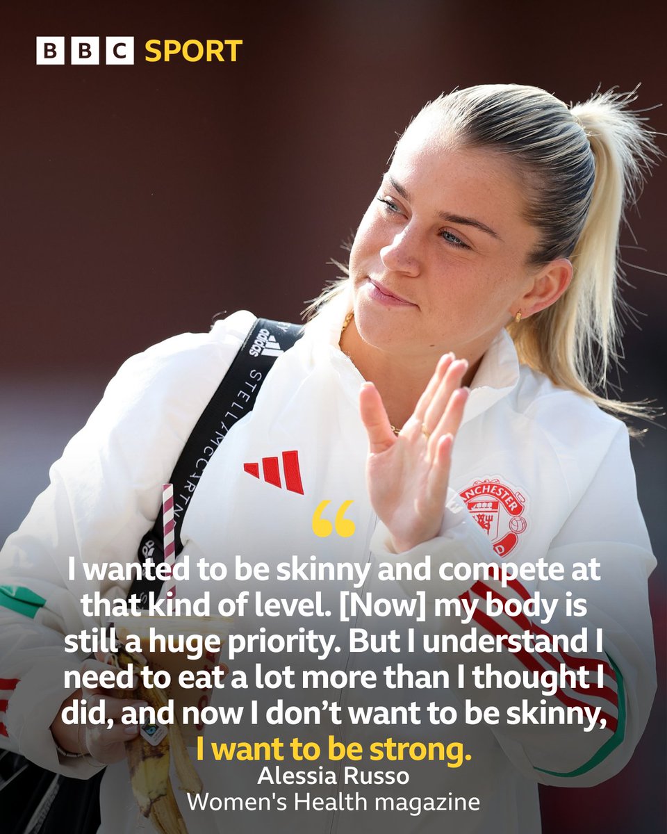 England forward Alessia Russo has opened up about her relationship with food, and the stigma faced by female athletes to not only compete at the highest level but to look a certain way 💬

#BBCFootball