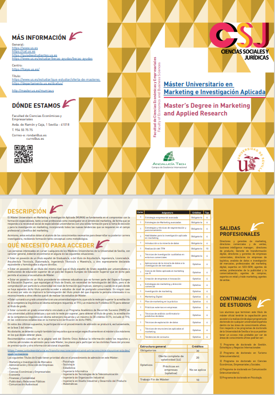 Sé que lo estabáis esperando. 
📢Abierta la preinscripción al NUEVO Máster Universitario en Marketing e Investigación Aplicada de <a href="/unisevilla/">Universidad de Sevilla</a>  
🎓Titulación oficial
📅Duración 1 año
🧾 60 ECTS
💲 Precios públicos
Solicitudes: Hasta el 5 julio. 👇
juntadeandalucia.es/economiaconoci…