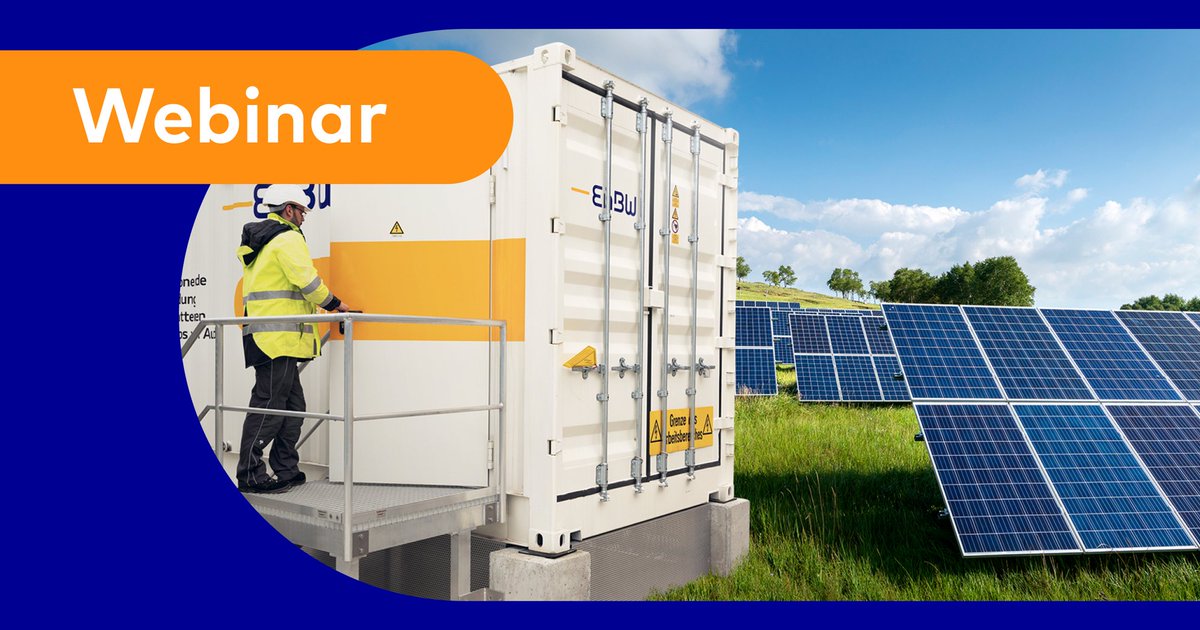 Webinar – Konstellationen der Kombination von EE-Anlagen &amp; Batteriegroßspeichern 🔋
📅 Donnerstag, 29.06 | um 14 Uhr | Jetzt anmelden: hubs.ly/Q01VWn8k0 
#Energiewende #ErneuerbareEnergien