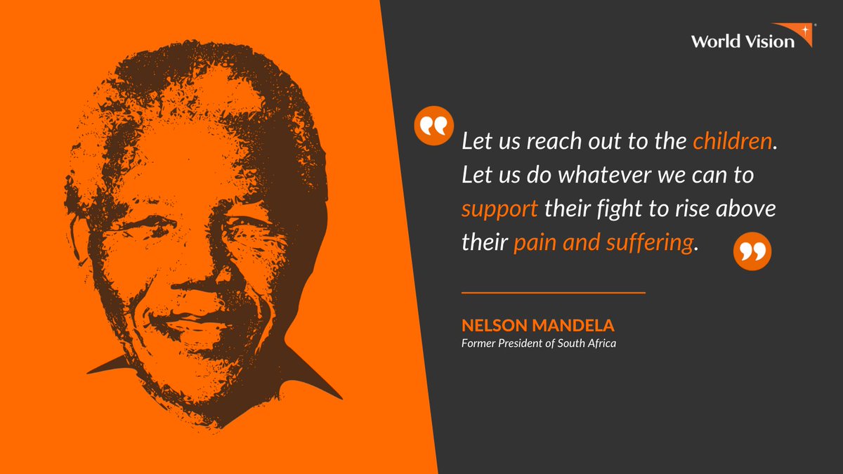 WorldVisionSAR's tweet photo. Since the 1950s World Vision has been committed to transforming the lives of vulnerable children. 

In the words of #NelsonMandela, we also believe that we all have a role to play in supporting children. 
#TuesdayThoughts #Transformationtuesday https://t.co/DApsyplPTf