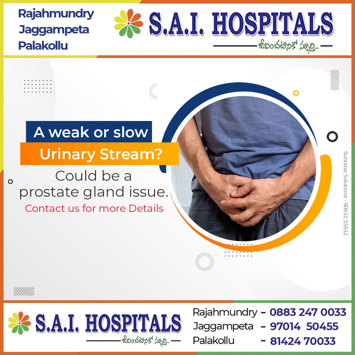 A weak or slow Urinary Stream?
Could be a prostate gland issue.
Contact us for more Details
saihospitals.com
#saihospitals #Urology #bestreatment #doctors #visitus #besafe #beconfident