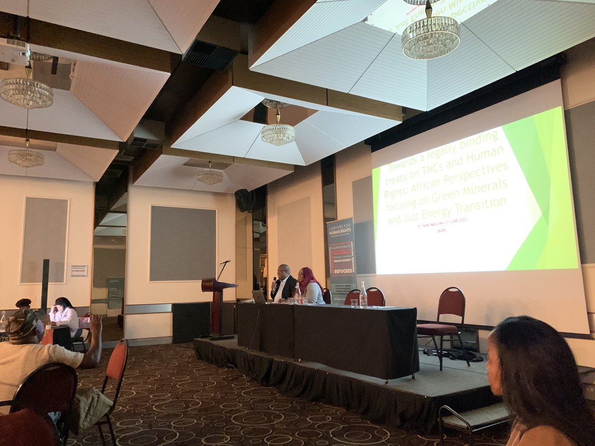 Farai Maguwu of the Centre for Natural Resource Governance speaks about Green Minerals and the Just Energy Transition in the context of the UN #BindingTreaty on #BizHumanRights #BindingTreatyIndaba2023