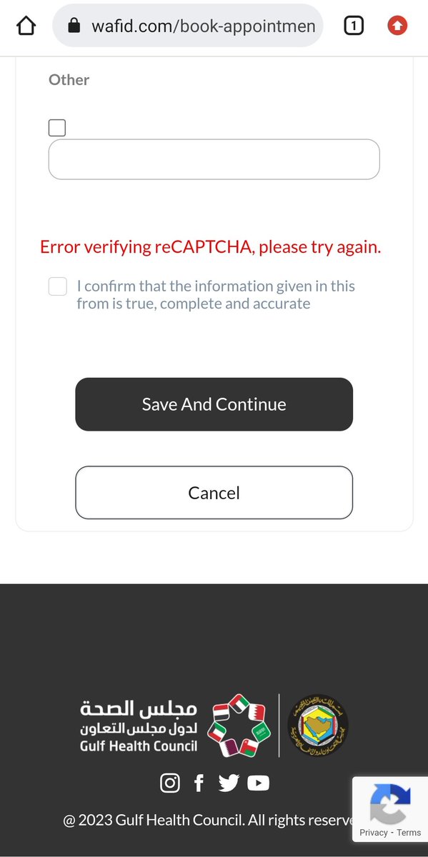 AKFanboyoftamil's tweet image. Wafid not generating reCAPTCHA when booking appointments, please resolve this
wafid.com #ServerError Please Assist and Resolve this as soon as Possible
@GHC_GCC
