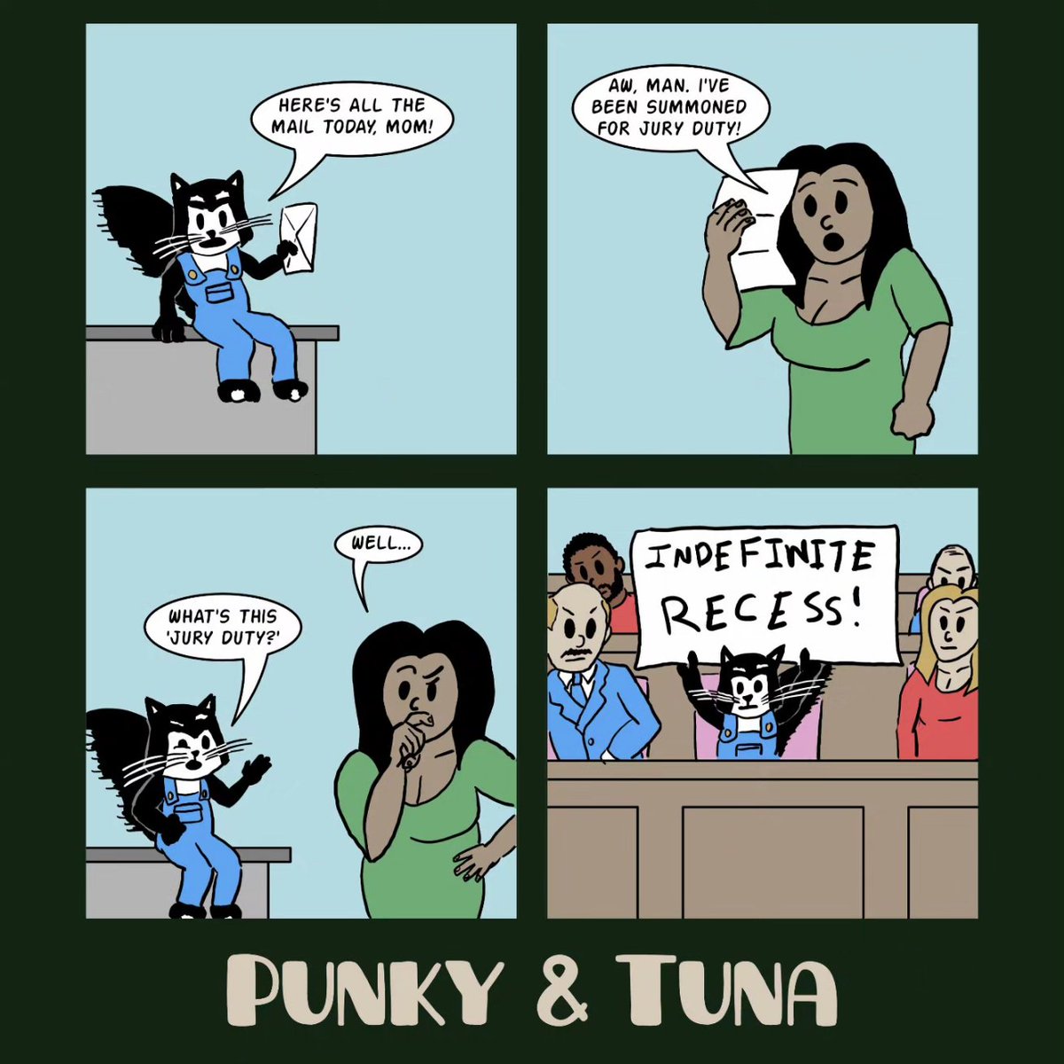 PunkyTunaComic's tweet image. Worth a shot?
•
•
•
•
•
#punkytunacomic #Punky #cat #juryduty #kittycomic #catcomic #createdonsurface #surfacepro #affinitydesigner #madeinaffinity #creatorownedcomics #recess