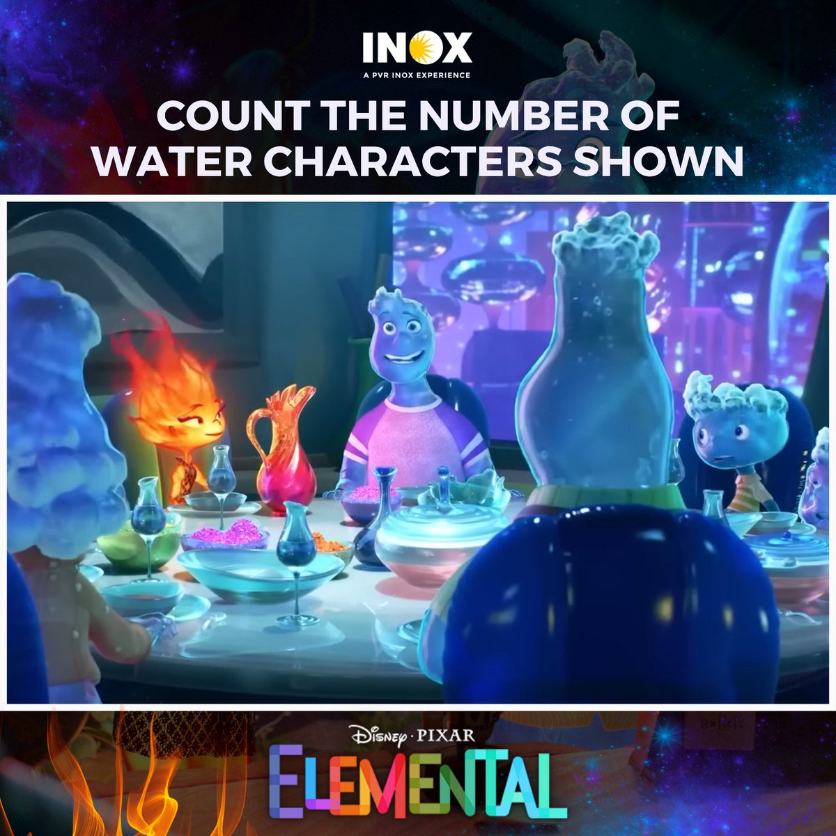 INOXMovies's tweet photo. How many characters you can spot in this Frame from the movie #Elemental๐ฅ
Can you identify them all?๐ง
Let us know in the comments below!๐๐ป
We can't wait to see who's got the eagle-eye!๐
.
.
.
#Elemental #CountTheCharacters #INOX #Clod #Ember #GaleCumulus #Disney #Pixar https://t.co/bJ25FPdQTN