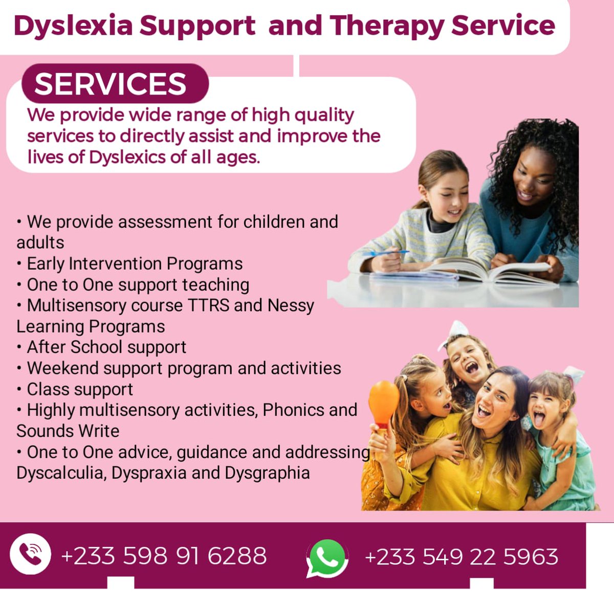 Are you looking for a #dyslexia support service in #Ghana, #Africa?

If so, you should really check this out.

#dyslexiasupport #ttrs #nessy #ortongillingham #multisensory #phonics #dyscalculia #dysgraphia #dyspraxia