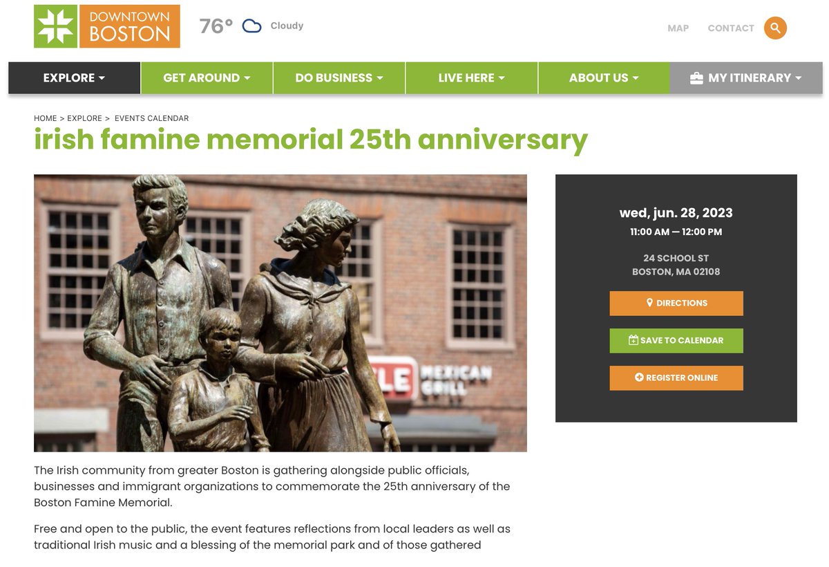 This Wednesday, June 28, join us at 11 am in #DowntownBoston to mark the 25th anniversary of the #Boston #irishfaminememorial, with #irishmusic, reflections + prayers.
@meetboston @VisitBostonCity @visitma @IrelandBoston @DTownBostonBID
#visitboston downtownboston.org/explore-downto…