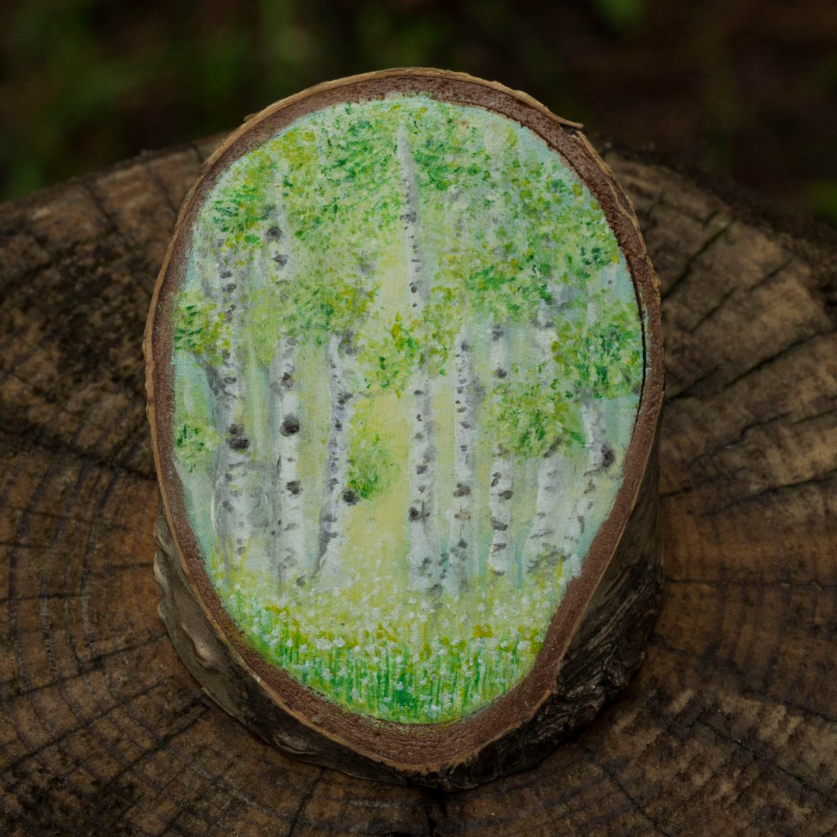 Hello! #myfirstTweet 
I love turning my #adventures into #art .
#handmade and #handpainted  miniature from recycled birch branches.

#artwork  #acrylicpainting  #painting #acryliconwood #ArtistOnTwitter #naturelover