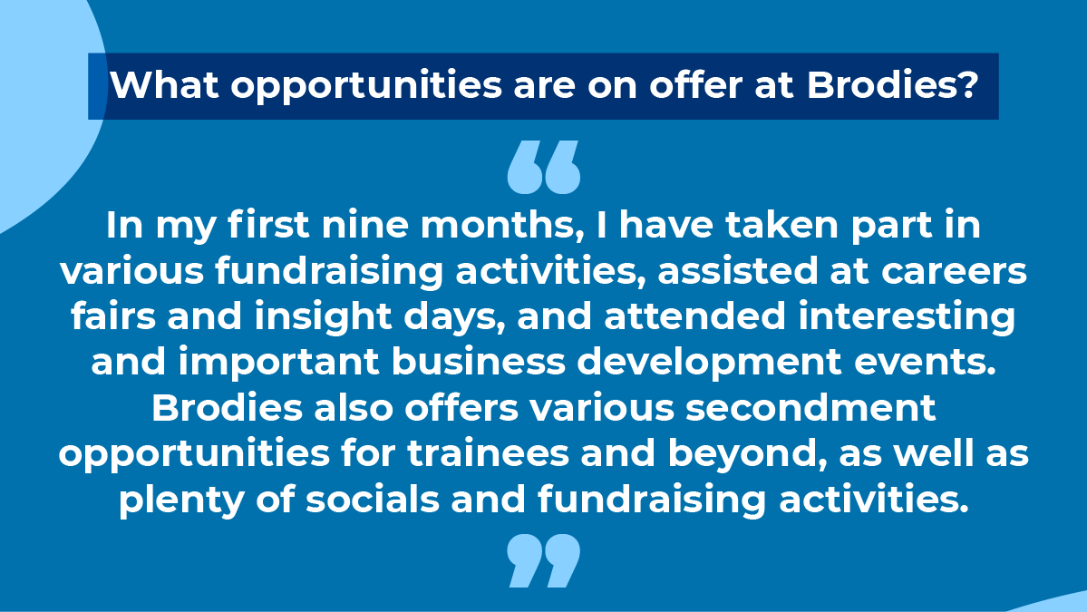 BrodiesLLP's tweet photo. Meet Nina, a trainee lawyer in litigation. Nina shares her top tips with applicants and tells us what she thinks is the best thing about working at Brodies, as well as the opportunities on offer to trainees.  

#traineelifatBrodies #traineeships #Brodiestrainees https://t.co/AsoePbZOuI