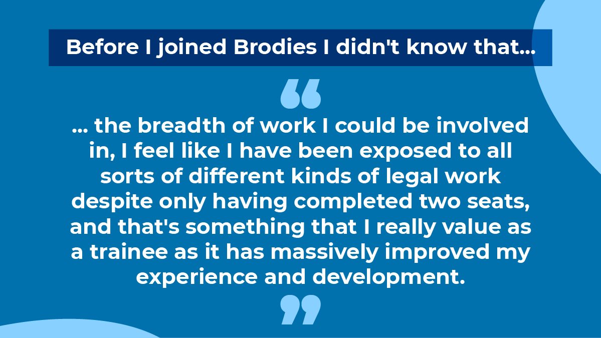 BrodiesLLP's tweet photo. Meet Nina, a trainee lawyer in litigation. Nina shares her top tips with applicants and tells us what she thinks is the best thing about working at Brodies, as well as the opportunities on offer to trainees.  

#traineelifatBrodies #traineeships #Brodiestrainees https://t.co/AsoePbZOuI