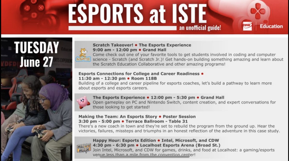 Day 3 will soon be getting started here at @ISTEofficial … stop by the esports experience from 9-12 for our Scratch takeover! 
#istelive #istelive23
