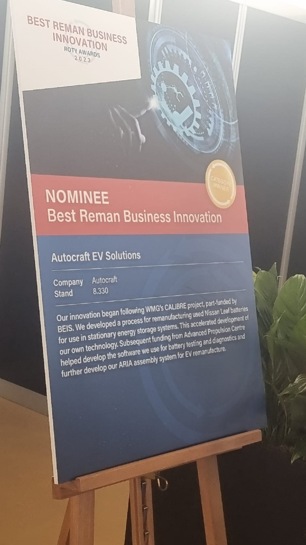 We won the @RematecShow  2023 ‘Best Reman Business Innovation’ award for our patented EV battery diagnostic testing and #remanufacturing solutions! All thanks to the hard work of our team.
Thank you #REMATEC – ask us about our award-winning tech - stand 08.330
#RematecAmsterdam