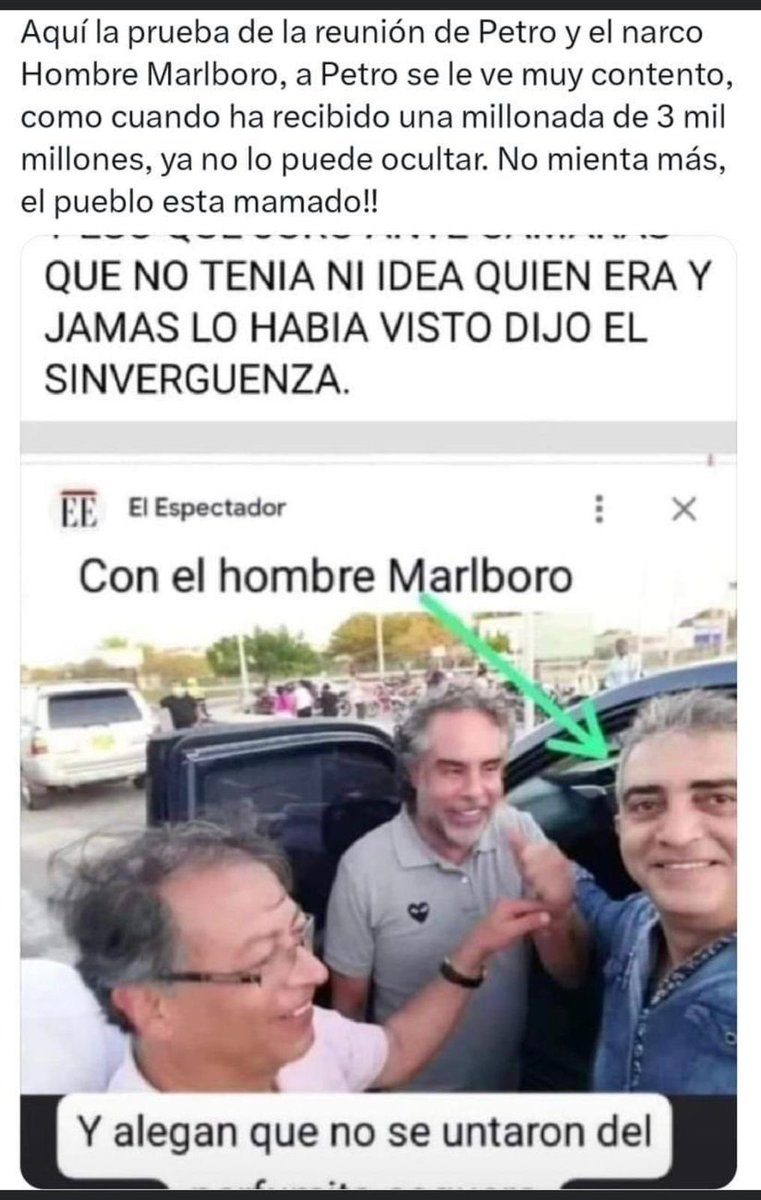 KARLA56131's tweet photo. #UnDescaroEs Petro HAMPON el CAPO negar su íntima relación con CARTELES del NARCOTRAFICO 
Mientras los colombianos sabemos que @petrogustavo por décadas recibió dinero del NARCOTRAFICO
 #Proceso15000 https://t.co/zkgGm9z7UU