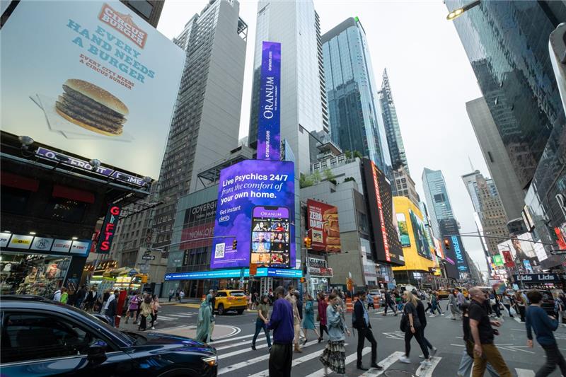 Our brand <a href="/OranumGlobal/">Oranum</a>, which is the first Global Esoteric Community with free chat connecting you with renowned psychics, astrologers, tarot masters, and more was recently featured at Times Square in New York, and we couldn't be more excited!💜🔮🙌
#Oranum