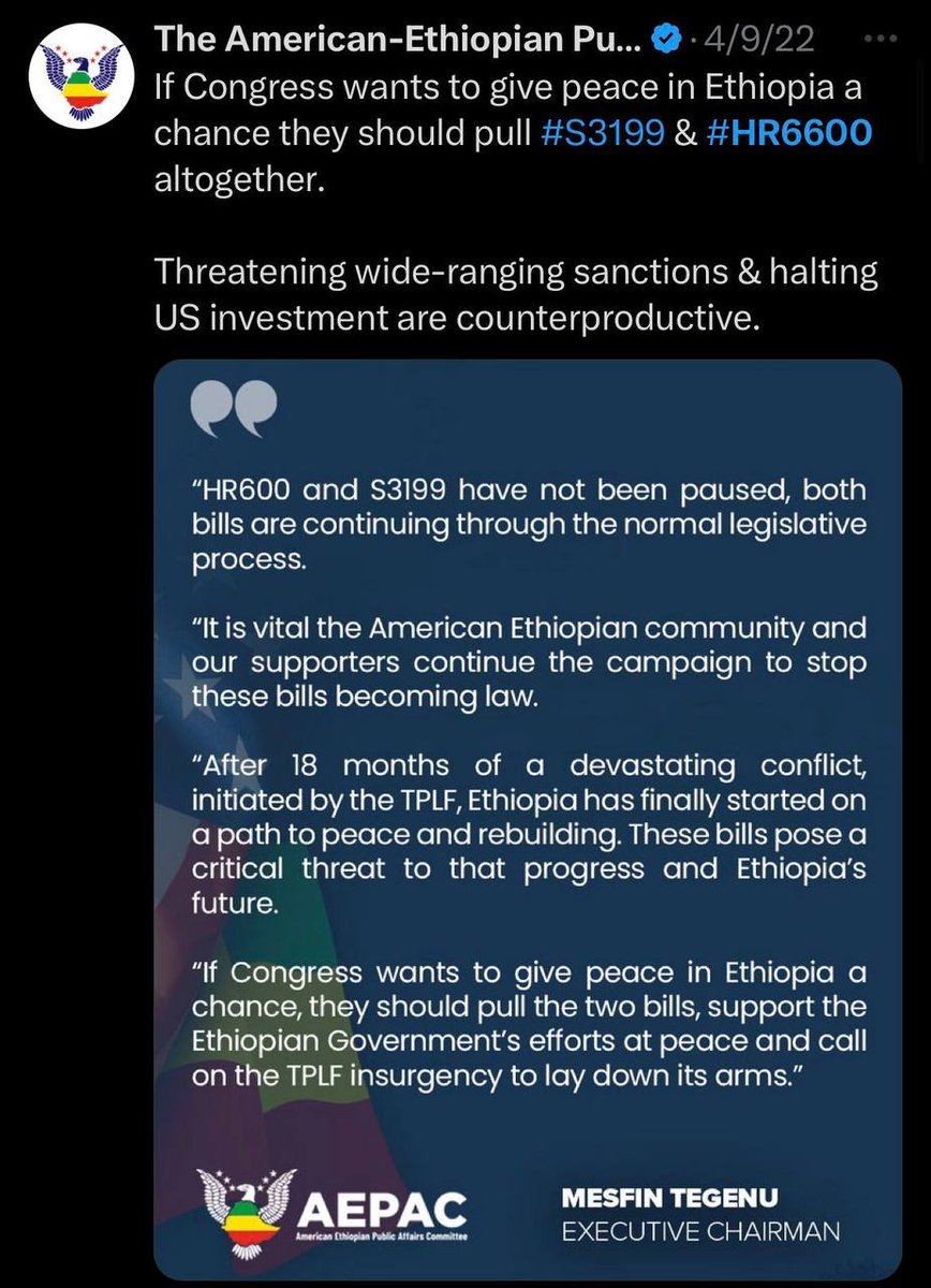 DerejeMelaku2's tweet photo. Same #AEPAC contradictory call. Why? 1/#AEPAC have no slightest idea of 'pro-poor' principles of the #WorldBank  and #IMF   
@WorldBank, @KGeorgieva, @SecBlinken, @RepGaramendi, @RepBrianFitz, @RepDavid,
@JohnJamesMI, @ChrisCoons, @RepJimmyPanetta,
@RepKayGranger https://t.co/cmI5Vs2M4H