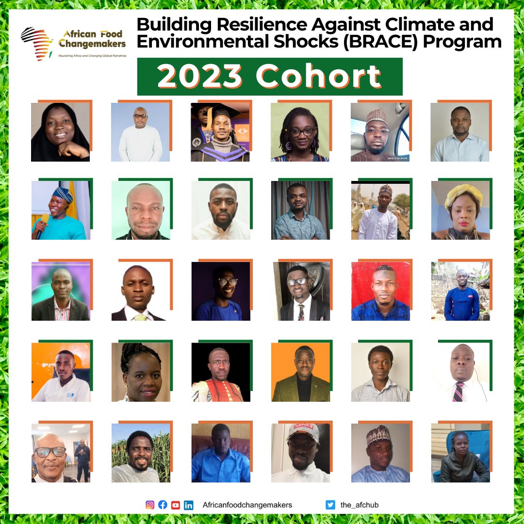 We're super delighted to announce the Building Resilience Against Climate and Environmental Shocks (BRACE) 2023 Cohort. 👏🎊

Join us in celebrating these pioneers as they embark on a 3-month intensive capacity development program designed to empower agriSMEs through training and