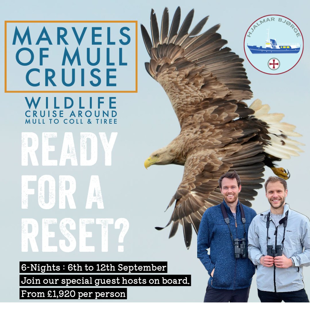 Are you ready for a reset? Come and join me, <a href="/jamesEGstevens/">James Stevens</a> and <a href="/HebrideanA/">Hebridean Adventures</a> this September for a six-night Hebridean wildlife cruise around the beautiful Isle of Mull and out to Coll &amp; Tiree. Book fast, there's only two spaces left! 👇 
ow.ly/mZ2J50OY0jP

<a href="/DFMTalent/">DFManagement</a>